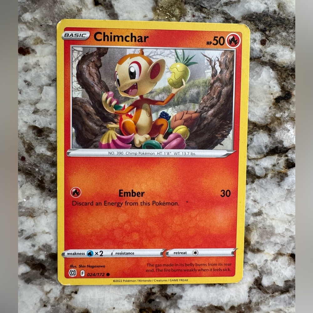 Chimchar Pokémon Card with Red Border
